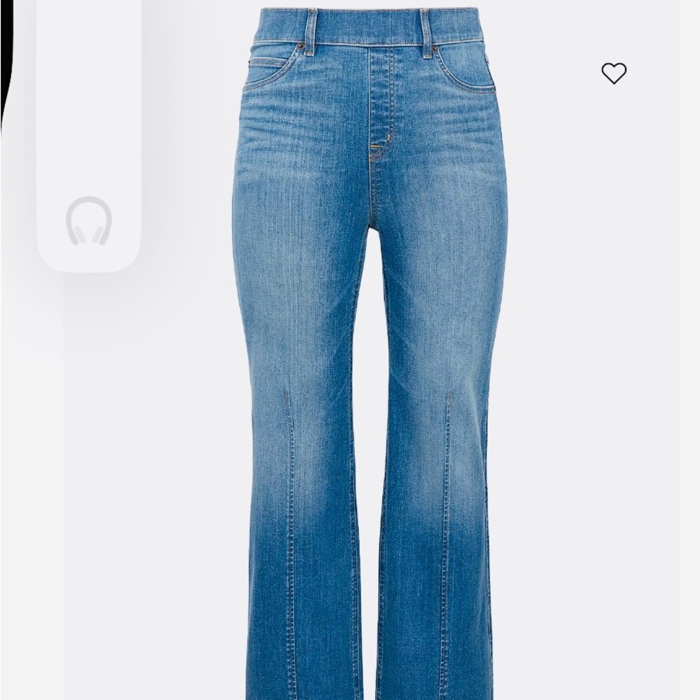 SPANX Premium Jeans. High-rise, Wide Leg, Creased, Stretchy. XSP